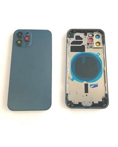 Carcasa Central o Chasis con Tapa Trasera para IPhone 12 Pro - Azul