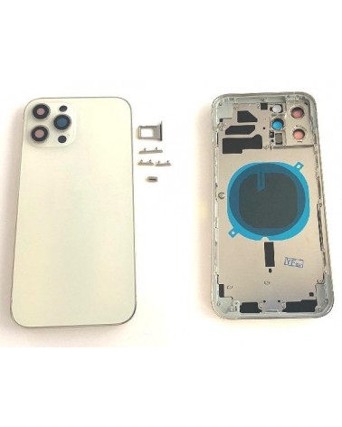 Capa ou chassis central para IPhone 12 Pro Max com tampa traseira - Branco