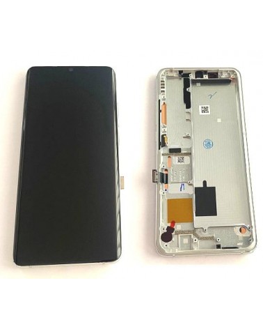 LCD e ecrã tátil com moldura prateada para Xiaomi Mi Note 10 Xiaomi Mi Note 10 Lite Xiaomi Mi Note 10 Pro