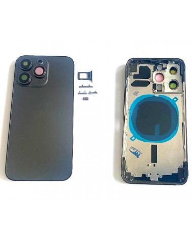 Capa ou chassis central para IPhone 13 Pro com tampa traseira - Preto
