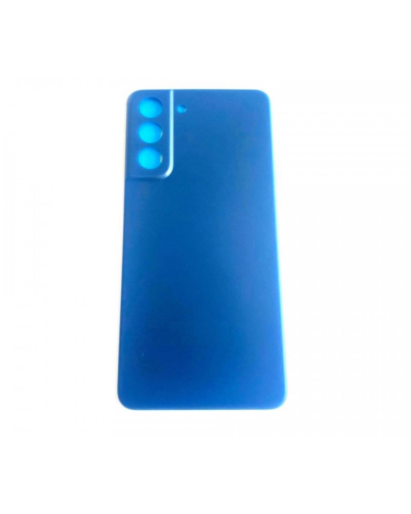 Tampa traseira da bateria com adesivo para Samsung Galaxy S21 FE S21FE G990 - Azul