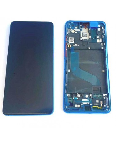 Ecrã de moldura azul para Xiaomi Mi 9T Redmi K20 Mi 9T Pro - Preto M1903F10G Qualidade TFT