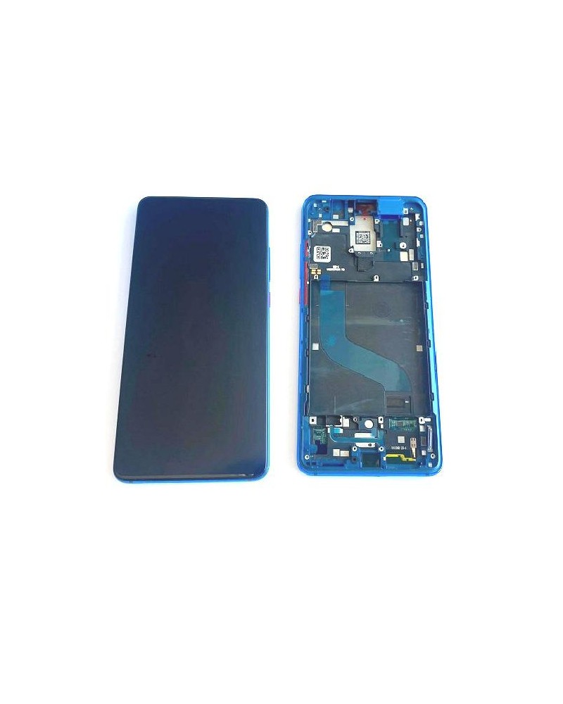 Ecrã de moldura azul para Xiaomi Mi 9T Redmi K20 Mi 9T Pro - Preto M1903F10G Qualidade TFT