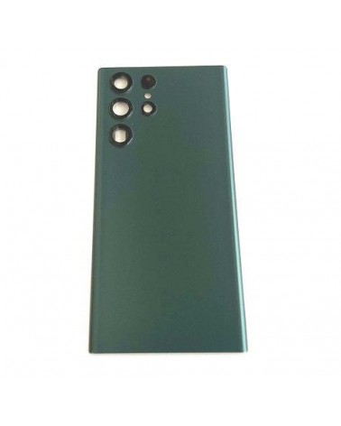 Tampa traseira da bateria com lente para Samsung Galaxy S22 Ultra SM-S908 SM-S908 - Verde