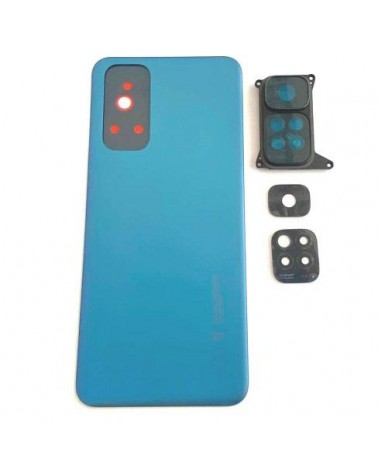 Tampa traseira da bateria e da lente para Xiaomi Redmi Note 11S 2201117SG - Azul