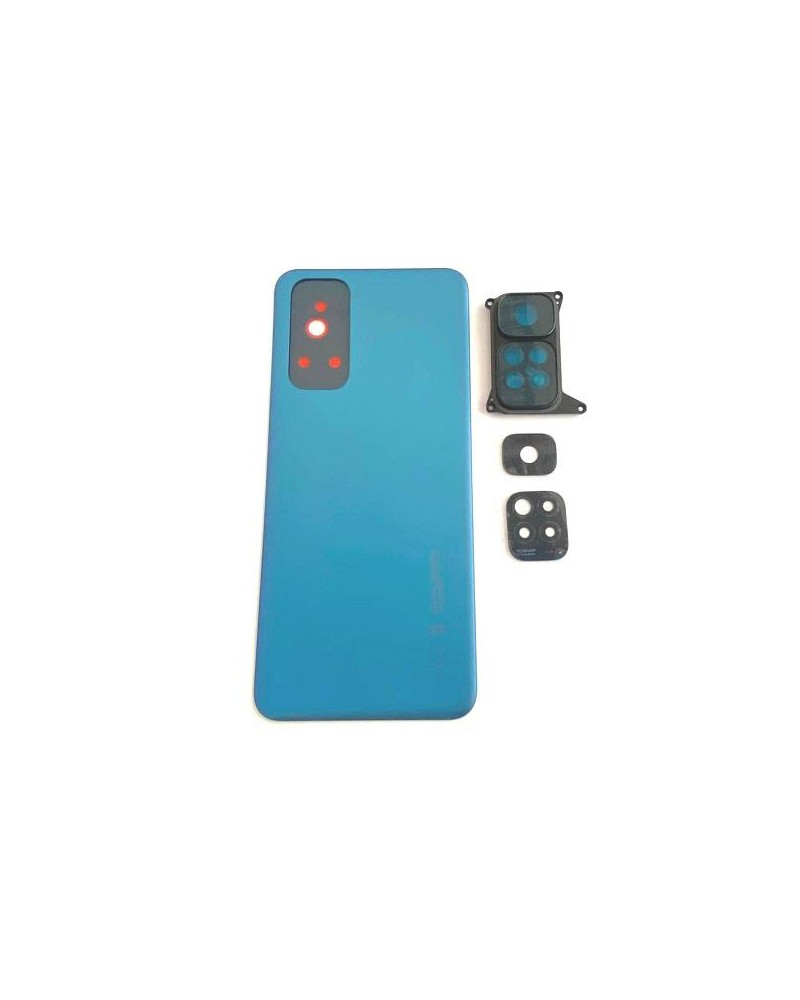 Tampa traseira da bateria e da lente para Xiaomi Redmi Note 11S 2201117SG - Azul